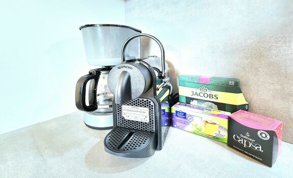 Coffee (filter, espresso, decaf) & tea. Start your day in the apartment near Trier with your favourite drink. Coffee (filter, espresso, decaf) & tea. Start your day in the apartment near Trier with your favourite drink.