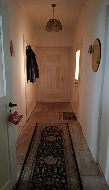 Flur, von dem die Zimmer abgehen. Flur, von dem die Zimmer abgehen.