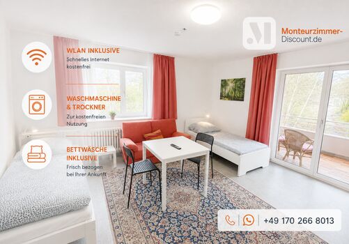 Sontra | 2-18 Monteure | Einzel- und Doppelbetten | Küche/TV Sontra | 2-18 Monteure | Einzel- und Doppelbetten | Küche/TV