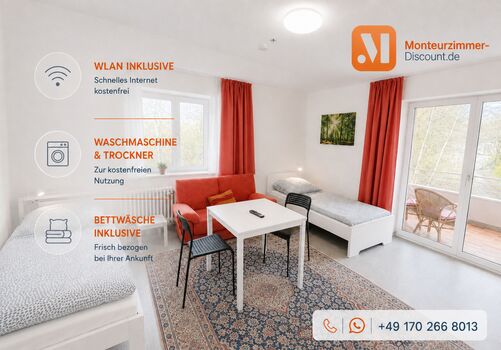 Sontra | 2-18 Monteure | Einzel- und Doppelbetten | Küche/TV Sontra | 2-18 Monteure | Einzel- und Doppelbetten | Küche/TV