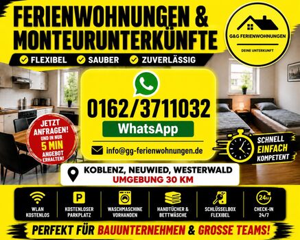 G&G Ferienwohnungen – Monteurunterkünfte Koblenz · Neuwied · Westerwald G&G Ferienwohnungen – Monteurunterkünfte Koblenz · Neuwied · Westerwald