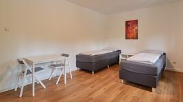 Pro Schlafzimmer gibt es zwei Einzelbetten. Pro Schlafzimmer gibt es zwei Einzelbetten.