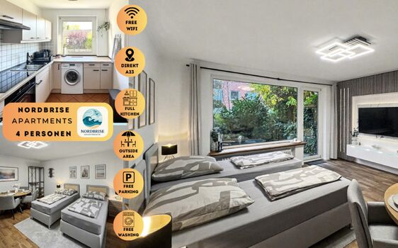 Nordbrise-Apartments A23-10min Hamburg 4 Personen Apartment Nordbrise-Apartments A23-10min Hamburg 4 Personen Apartment