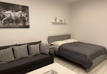 Wohnung 2: 1 Doppelbett (Schlaf-/Wohnzimmer) Wohnung 2: 1 Doppelbett (Schlaf-/Wohnzimmer)