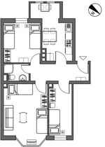 Grundriss 3-Zimmer-Wohnung Grundriss 3-Zimmer-Wohnung