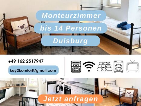 Frei: Rheinberg für bis zu 12 Personen, Einzelbetten, Reinigungsservice