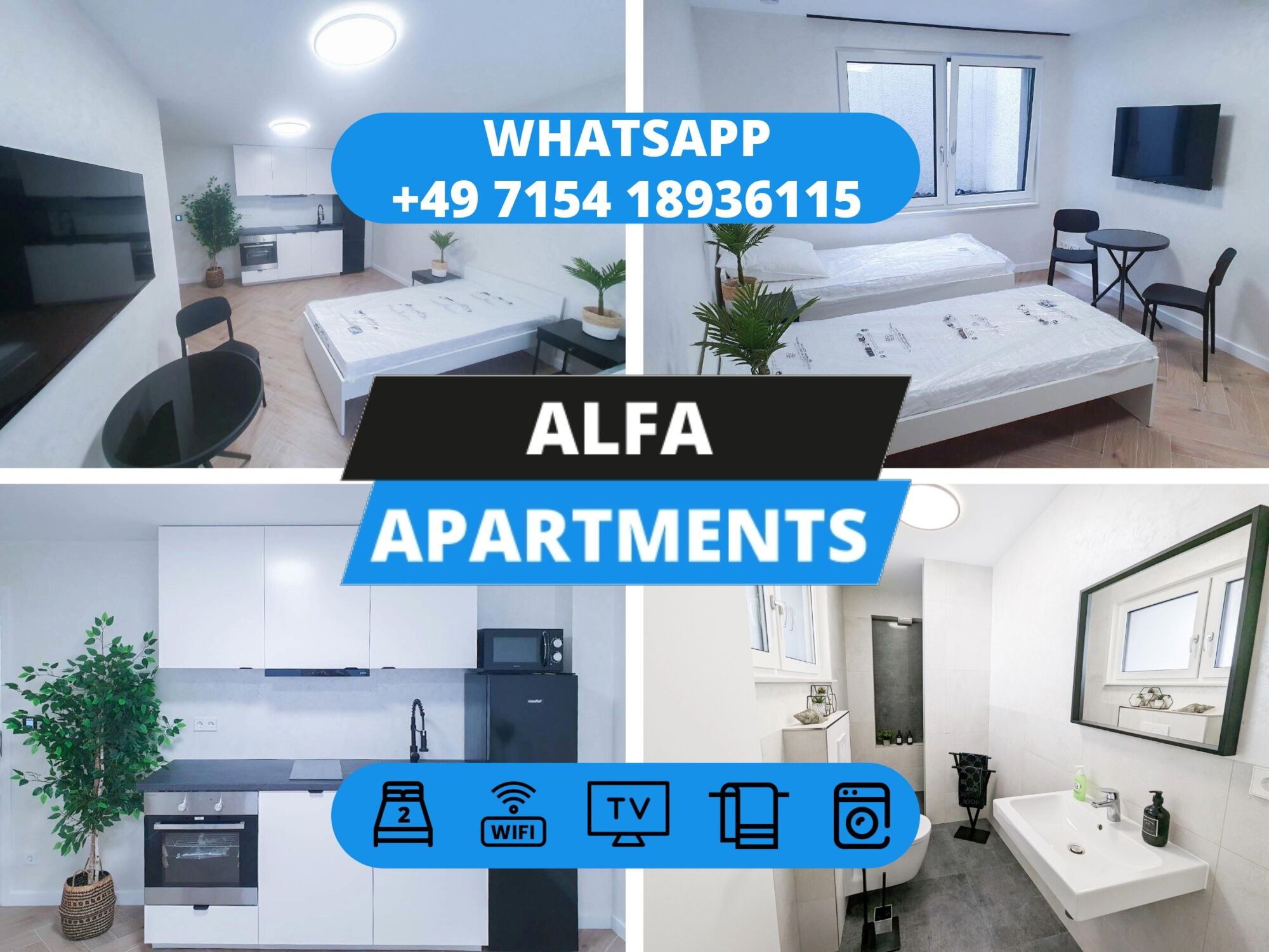NEUBAU Mikro-Apartment mit 2 Bette, EBK und Duschbad