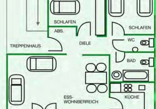 3 Zimmer (4 Pers), voll ausgestattet, Verdistraße (Garage) Picture 2