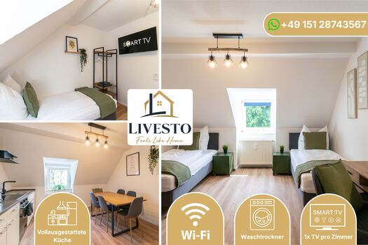 EasyCrew 2- NEU!! Ideal für 6 Pers, 3 Zimmer, Bettwäsche, Parken