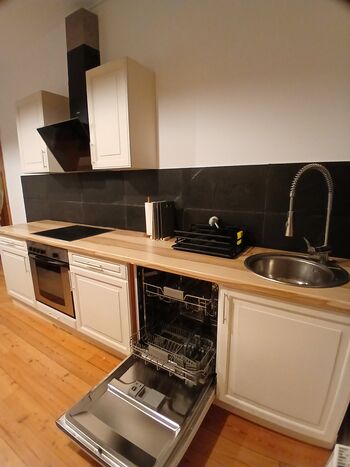 Küche mit Ceranfeld, Backofen, Geschirrspüler