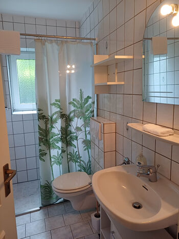 Bad mit Dusche und WC