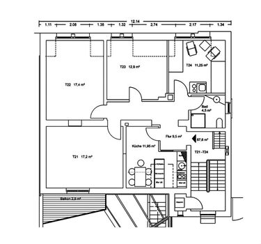 Moderne Studio Apartment Bild 4