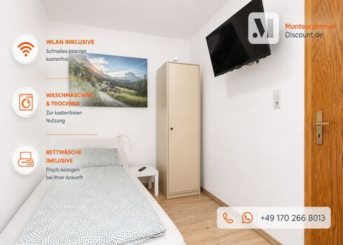 Kassel | Zentrale Lage | 4x Einzel-/ Doppelzimmer | TV | Küche | WLan Bild 1