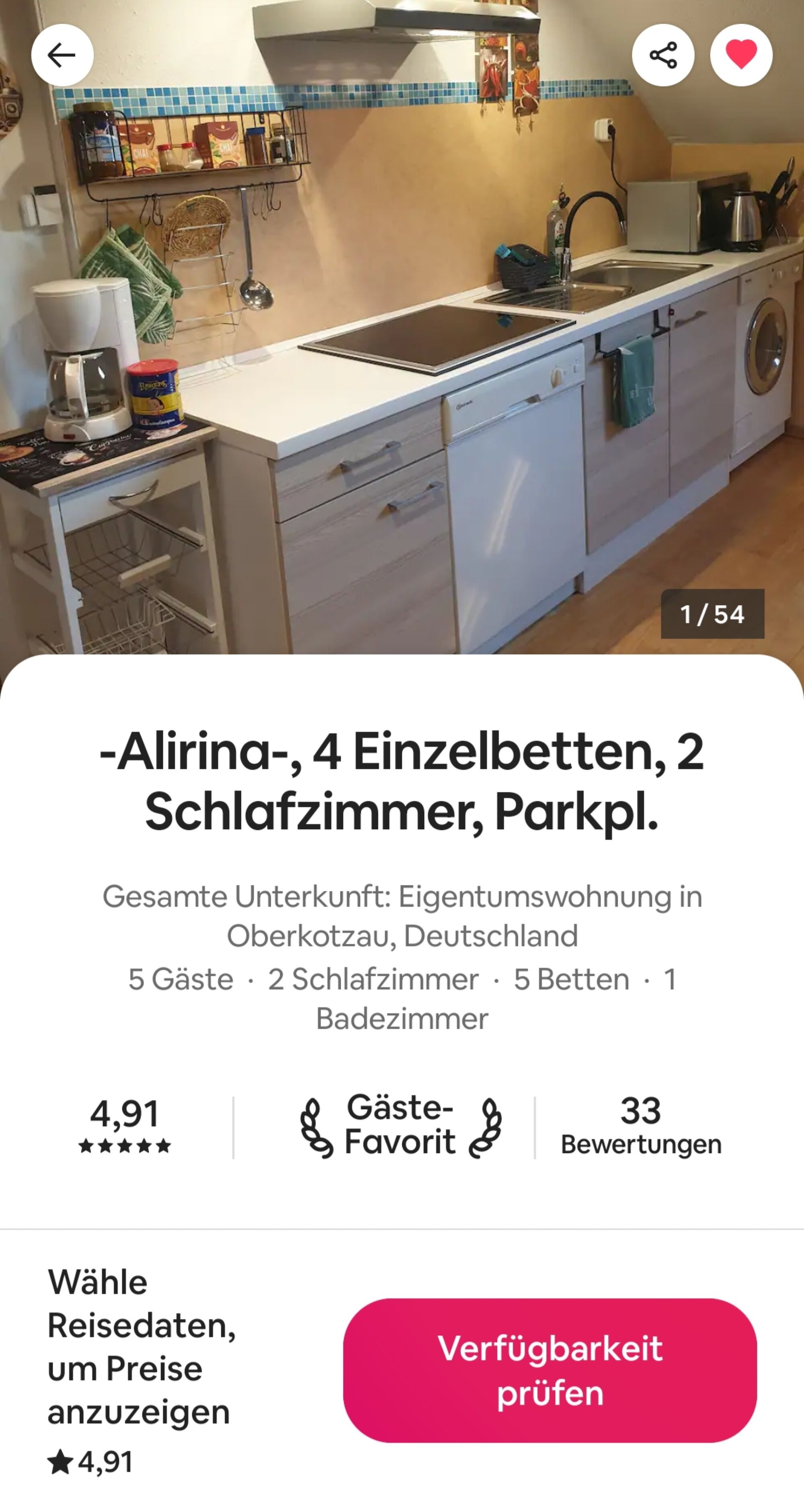Auf Airbnb mit 4,91 