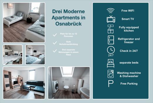 🌟 3 Moderne Monteurwohnungen in Osnabrück 🌟