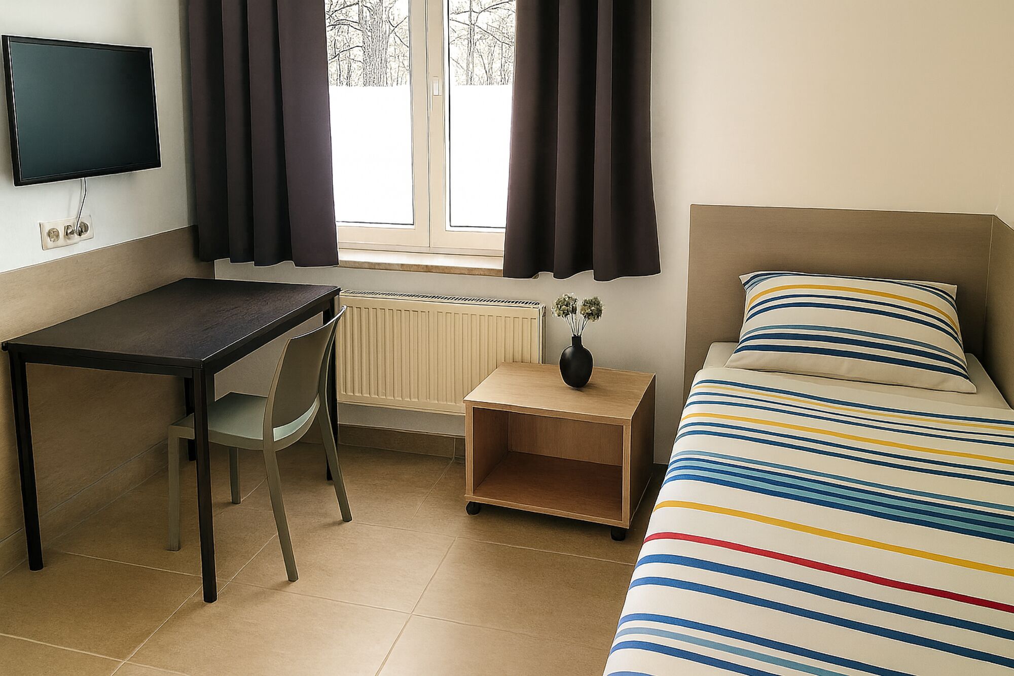 Einzelzimmer mit TV und Wi-Fi