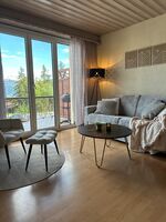 Wohnbereich mit Möglichkeit das Sofa als Bett zu nutzen