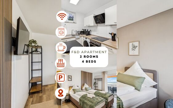 Ditzingen | Hochwertiges Apartment | 4 Einzelbetten | Balkon