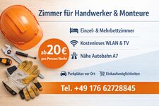 Möblierte Zimmer – WLAN, TV & Parkplätze | Nähe A7 & Flughafen Obrázok 11