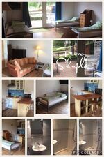 33qm Zimmer als Einzel-oder Doppelzimmer geeignet.Kleine Küche und Duschbad mit Terrasse