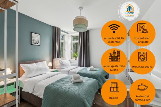 HOME FOR YOU I 3-Bettzimmer für 6 Personen I Bocholt