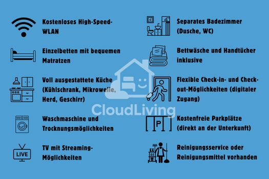 LPZ10 / CloudLiving Moderne Unterkunft mit WLAN, Küche, Parkplatz Bild 5