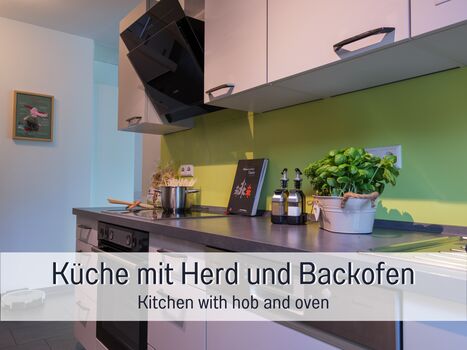 Küche mit Herd und Backofen - Monteurzimmer in Alpirsbach