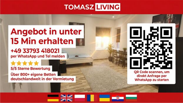 TOMASZ-Living in Flensburg - über 200+ Einzelbetten