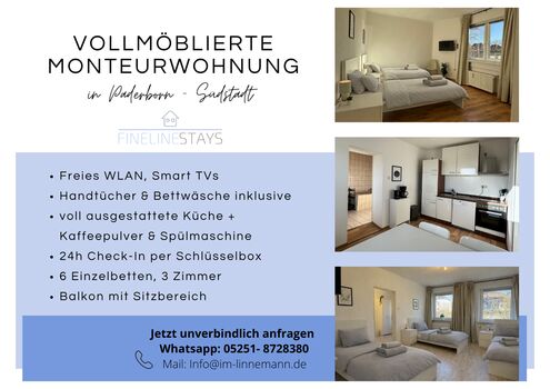 🏠 Monteurswohnung in Paderborn Südstadt – ideal für bis zu