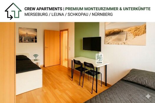 Crew-Apartments Merseburg | Monteurzimmer mit Einzelbetten